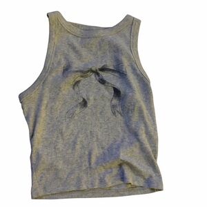 Hollister Gray Tank Top with Bow Design